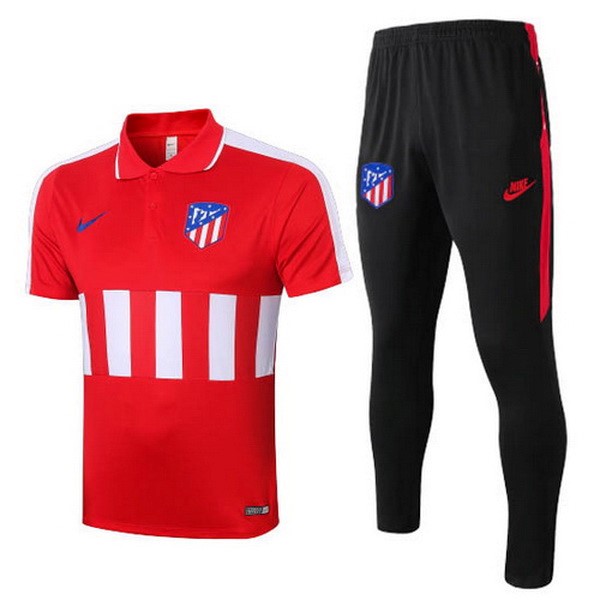 Polo Conjunto Completo Atletico Madrid 2020-2021 Rojo Negro